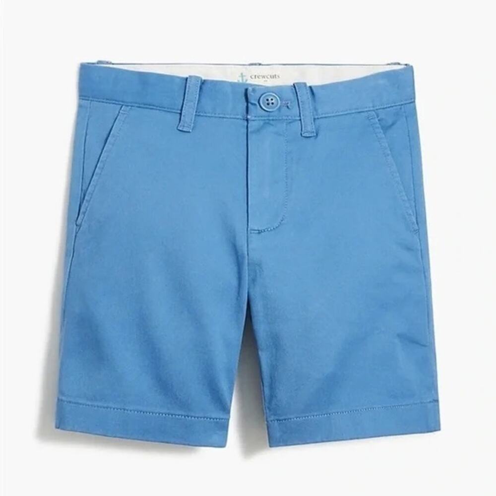 NWT Crewcuts J. Crew Gramercy Flex Chino Shorts Serene Sky Blue Boys Size 5